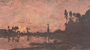 Charles-Francois Daubigny Sonnenuntergang an der Oise oil painting